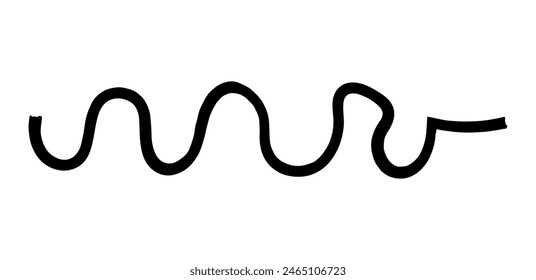 Dry brush mark, pencil squiggle and scribble. Hand drawn vector crayon various line, spiral and doodle. Black rough highlighter, chalk stroke, pencil divider. Curly line. Scratch