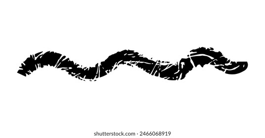 Dry brush mark, pencil squiggle and scribble. Hand drawn vector crayon various line, spiral and doodle. Black rough highlighter, chalk stroke, pencil divider. Curly line. Scratchy stroke