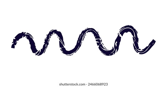Dry brush mark, pencil squiggle and scribble. Hand drawn vector crayon various line, spiral and doodle. Black rough highlighter, chalk stroke, pencil divider. Curly line. Scratchy stroke
