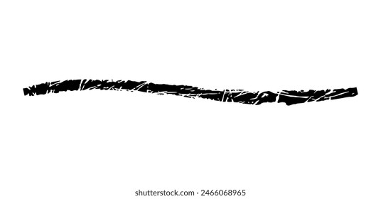 Dry brush mark, pencil squiggle and scribble. Hand drawn vector crayon various line, spiral and doodle. Black rough highlighter, chalk stroke, pencil divider. Curly line. Scratch