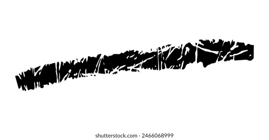 Trockene Pinselspur, Bleistiftschnörkel und Kritzelei. Handgezeichnete Vektorgrafik Buntstifte auf verschiedenen Linien, Spiraldoodle. Schwarzer rauer Textmarker, Kreidestrich, Bleistiftunterteilung. Geschweifte Linie. Kratzende Striche mit rauer Kante