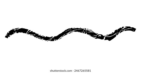 Dry brush mark, pencil squiggle and scribble. Hand drawn vector crayon various line, spiral and doodle. Black rough highlighter, chalk stroke, pencil divider. Curly line. Scratch
