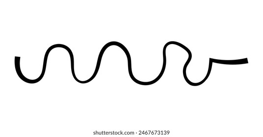 Dry brush mark, pencil squiggle and scribble. Hand drawn vector crayon various line, spiral and doodle. Black rough highlighter, chalk stroke, pencil divider. Curly line. Scratch