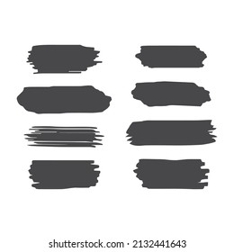 Dry brush or marker stroke template. Paintbrush scratch hand drawn vector rectangle.