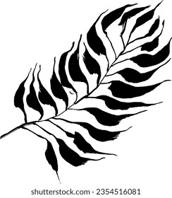 Dry Brush Palm Tree Leaf Silhouette