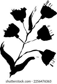 Dry Brush Plant Silhouette Print.