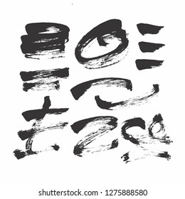 dry brush set made by real brush grunge style vector