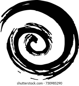 Dry Brush Stroke Spiral Vector