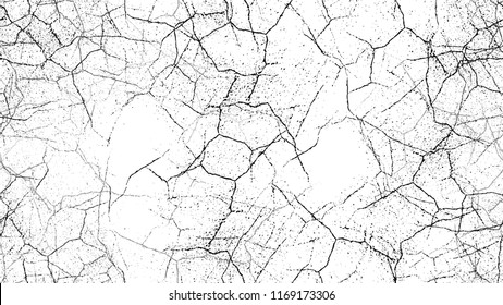 Dry Brush Strokes and Scratches Retro Grunge Background. Rough Grungy Land Seamless Pattern Design. Dirty Cracked Wall Texture. Broken, Rusty Print Design Pattern.