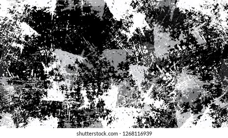 Dry Brush Strokes and Scratches Retro Grunge Background. Distressed Grungy Seamless Pattern Design. Faded Dyed Paper Texture. Plaster, Ink Paint Pop Art Design Pattern.