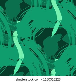 Dry Brush Strokes. Seamless Pattern for Cloth, Textile, Wallpaper. Bright Seamless Ornament in Trendy Colors. Vector Abstract Background. Rapport