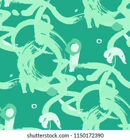 Dry Brush Strokes. Seamless Pattern for Textile, Linen, Chintz. Bright Seamless Ornament in Modern Colors. Vector Abstract Background. Rapport