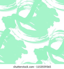 Dry Brush Strokes. Seamless Pattern for Textile, Print, Chintz. Colorful Seamless Ornament in Retro Colors. Vector Abstract Background. Rapport