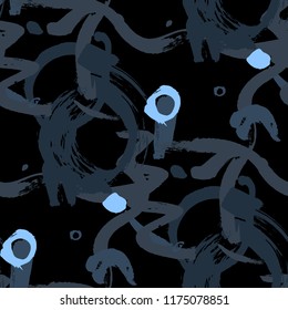 Dry Brush Strokes. Seamless Pattern for Print, Textile, Wallpaper. Colorful Seamless Ornament in Modern Colors. Vector Abstract Background. Rapport