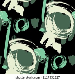 Dry Brush Strokes. Seamless Texture for Curtain, Print, Tablecloth. Bright Seamless Ornament in Modern Colors. Vector Abstract Background. Rapport