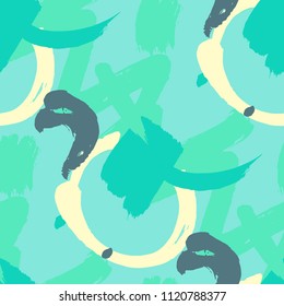 Dry Brush Strokes. Seamless Texture for Cloth, Textile, Wallpaper. Colorful Seamless Ornament in Retro Colors. Vector Abstract Background. Rapport