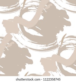 Dry Brush Strokes. Seamless Texture for Textile, Print, Chintz. Colorful Seamless Ornament in Retro Colors. Vector Abstract Background. Rapport