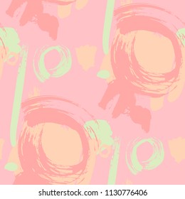 Dry Brush Strokes. Seamless Texture for Cloth, Textile, Wallpaper. Bright Seamless Ornament in Modern Colors. Vector Abstract Background. Rapport
