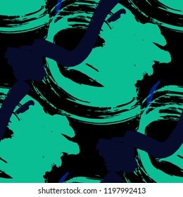 Dry Brush Strokes. Seamless Texture for Print, Textile, Wallpaper. Bright Seamless Ornament in Retro Colors. Vector Abstract Background. Rapport