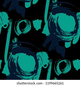 Dry Brush Strokes. Seamless Texture for Cloth, Textile, Wallpaper. Colorful Seamless Ornament in Vintage Colors. Vector Abstract Background. Rapport
