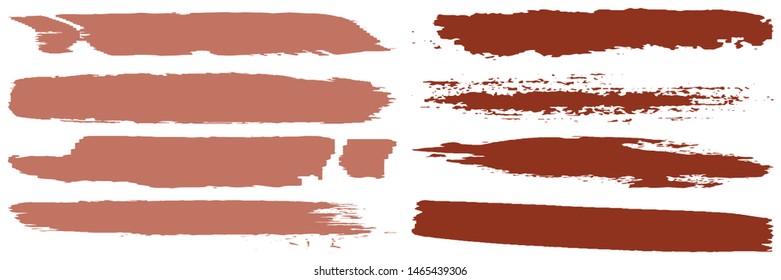 Dry brush strokes. Set of abstract spots. Ink blots. Grunge texture