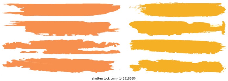 Dry brush strokes. Set of abstract spots. Ink blots. Grunge texture