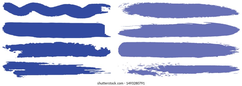 Dry brush strokes. Set of abstract spots. Ink blots. Grunge texture