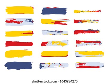 Dry Brush Strokes Vector Collection. Grunge Brush Smears. Dry Strokes Set. Original Pack of Vector Brushes. Hand Paint Elements. 