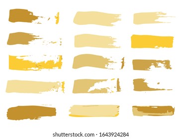 Dry Brush Strokes Vektorillustration Collection. Grunge Brush Smears. Trockene Schlaganfälle Set. Original Pack mit Vektorillustration-Pinseln. Handfarbige Elemente. 
