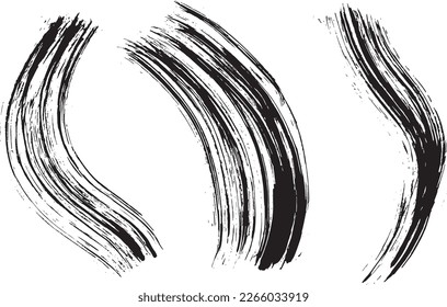 Dry Brush Strokes Vector Grunge Set