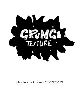 Dry brush texture banner. Black and white abstract round frame. Vector illustration.