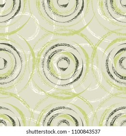 Dry brush textured circles abstract grungy geometric seamless pattern design