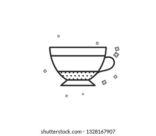 Dry Cappuccino coffee icon. Hot drink sign. Beverage symbol. Geometric shapes. Random cross elements. Linear Dry Cappuccino icon design. Vector