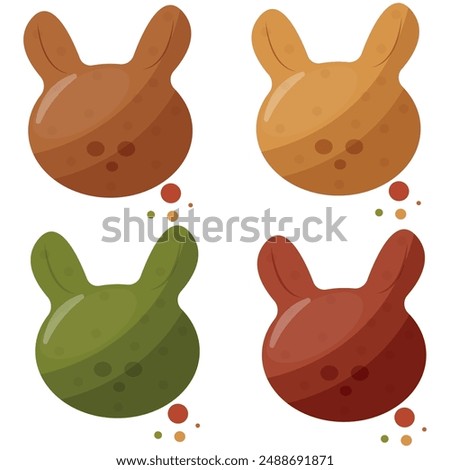 dry cat food pellets in the shape of a rabbit, which means it is a food with the taste of a rabbit, for a variety of design, printing or packaging