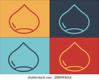 Plantilla de logotipo de castaño seco, icono plano simple, castaño, nuez