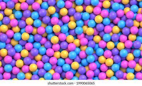 Dry children's pool with colorful plastic balls. Vector background