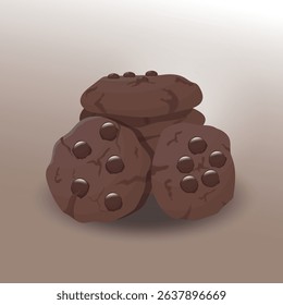 Dry chocolate cookies design vector illustration