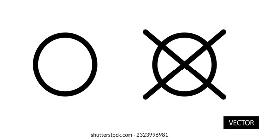 Dry clean and do not dry clean, no dry cleaning, washing sign, laundry symbol icons in line style design for website, app, UI, isolated on white background. Editable stroke. EPS10 vector illustration.