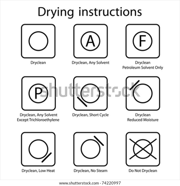 Dry Clean Instruction Stock Vector (Royalty Free) 74220997 | Shutterstock