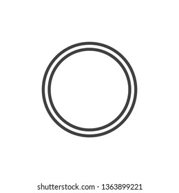 Dry clean machine wash line icon. linear style sign for mobile concept and web design. Circle button outline vector icon. Laundry symbol, logo illustration. Pixel perfect vector graphics