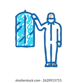 dry cleaner laundry wash doodle icon sketch vector. dry cleaner laundry wash sign. isolated symbol illustration