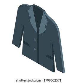 Trockenreinigungssymbol. Isometrisch für die Trockenreinigung von Blazer Vektorsymbol für Webdesign einzeln auf weißem Hintergrund