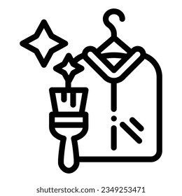 Dry cleaning clothes line icon. Clothing service vector illustration isolated on white. Laundry outline style designed for and app.