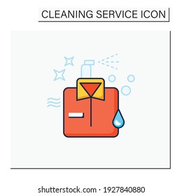 Dry cleaning color icon. Laundry service. Ironing. Washer. Using chemical solvent with water. Cleaning service concept. Isolated vector illustration