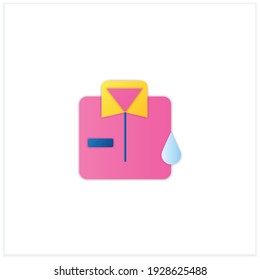 Dry cleaning flat icon. Laundry service. Ironing. Washer. Using chemical solvent with water. Cleaning service concept. 3d vector illustration