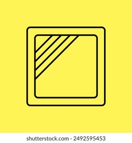 dry cleaning icon, laundry symbol. line vector isolated on yellow background. trendy and modern design