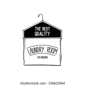 Dry cleaning label. Vector illustration. laundry clothes. Vector Illustration