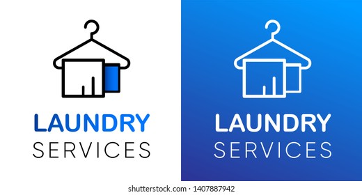 dry cleaning laundry alterations clothes repair business logo template icon 