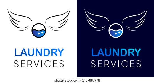 dry cleaning laundry alterations clothes repair business logo template icon 