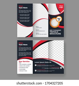 Dry Cleaning & Layndry Service Tri-fold Brochure Design Template